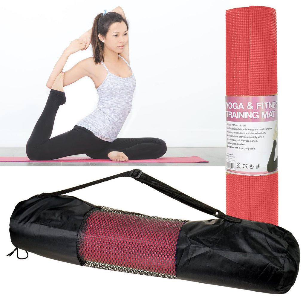 Pink Yoga Mat 3mm - Non-Slip, Cushioned Comfort for Home Workouts
