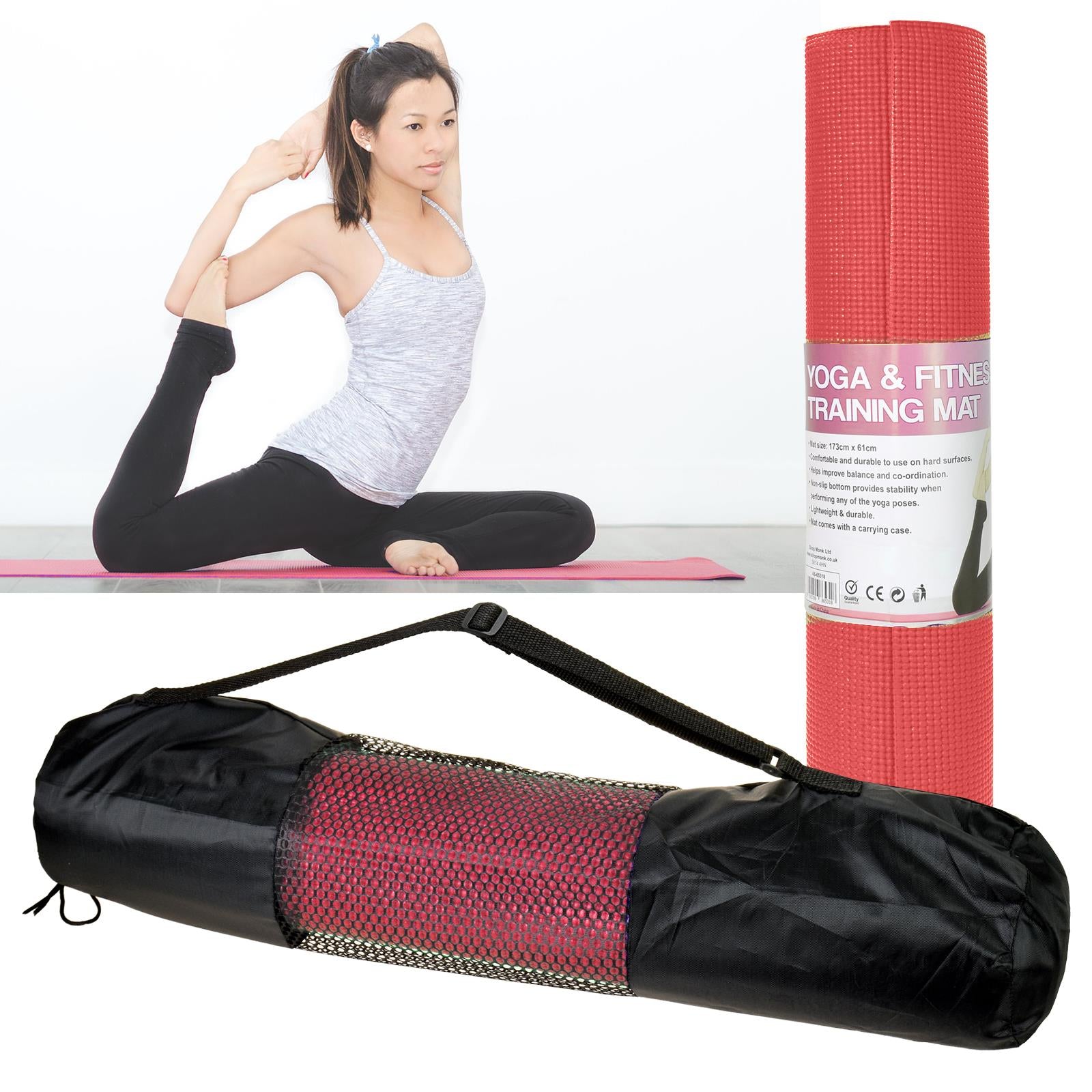 Pink Yoga Mat 3mm - Non-Slip, Cushioned Comfort for Home Workouts